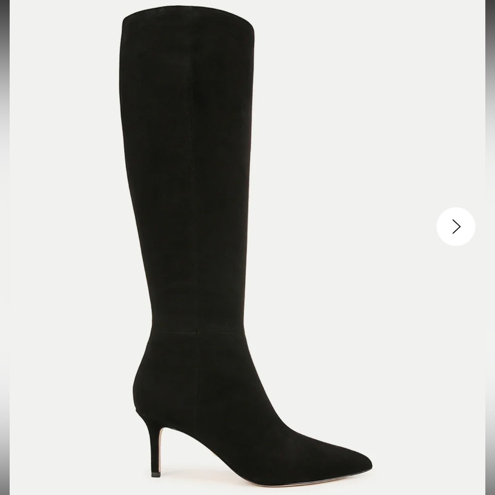 New Veronica Beard Lisa Suede Mid-Heel Tall Boot Sz 10 Black